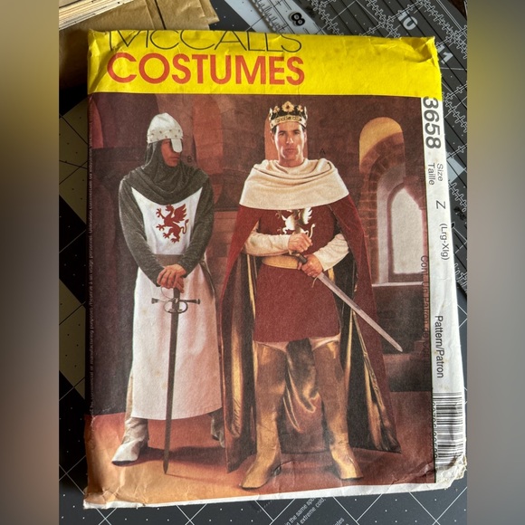 McCall's 3658 Camelot King Arthur Costume Sewing Pattern UNCUT Large-XL Men’s - Picture 1 of 9